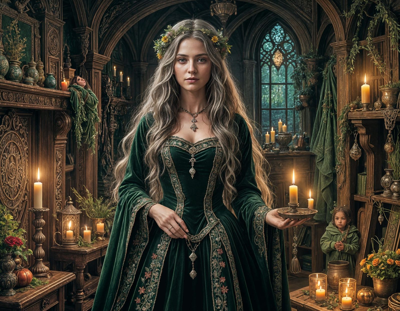 Enchanted Orphanage: A Witch's Guidance in Digital Art