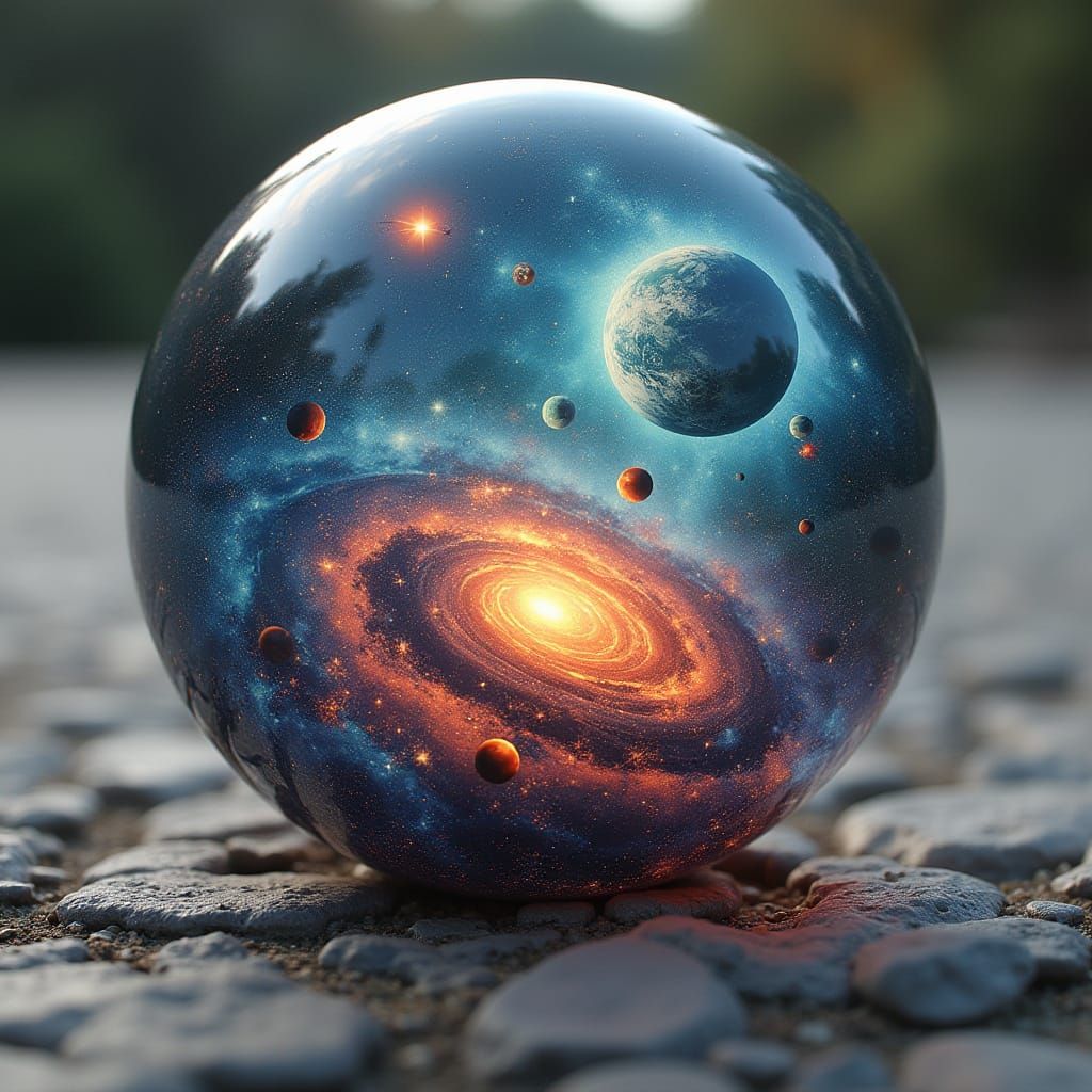 Galaxy in a Marble: Dreamlike Sci-Fi Art
