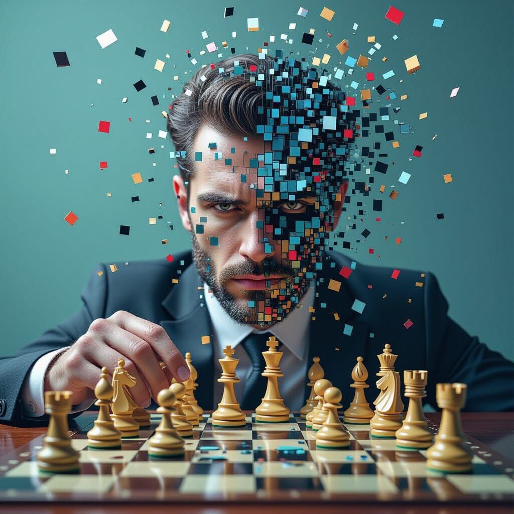 Surreal Chess Game of Fragmenting Digital Reality