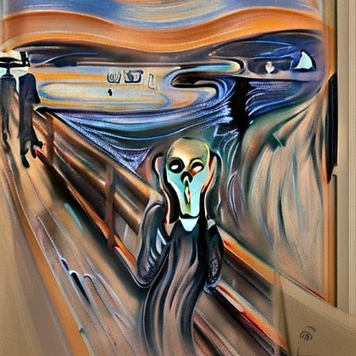 Intense Modern Scream: Digital Art Portrait