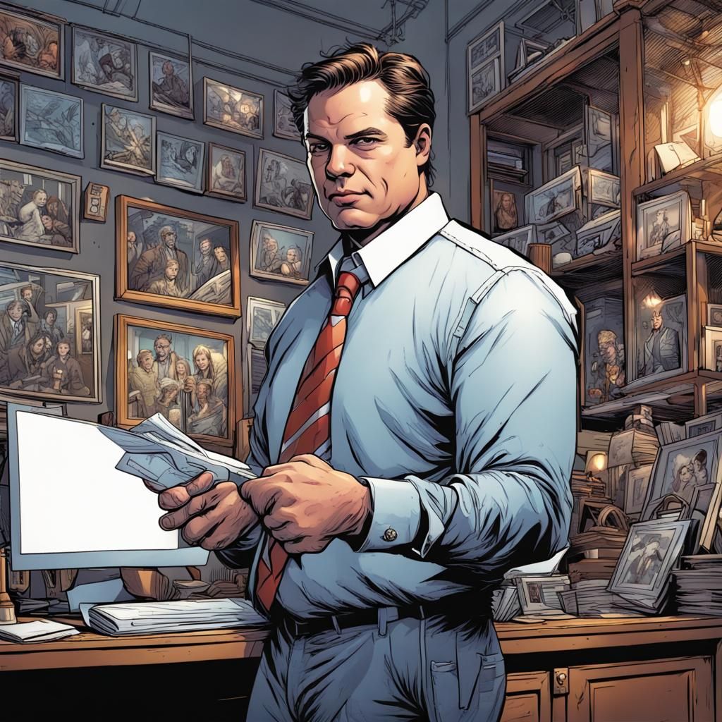 Real Estate Agent in Comic Book Style
