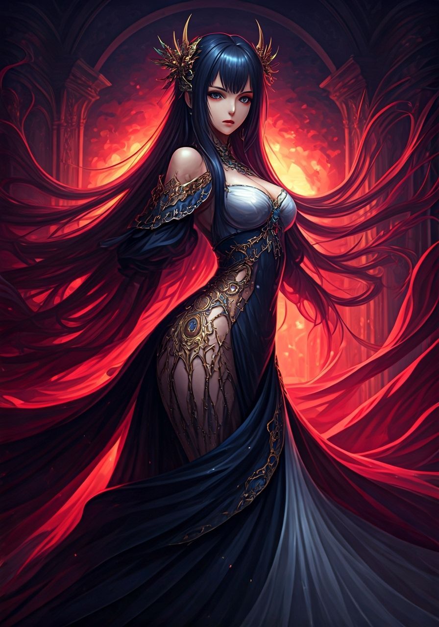 Captivating Woman in Anime Mannerism Style