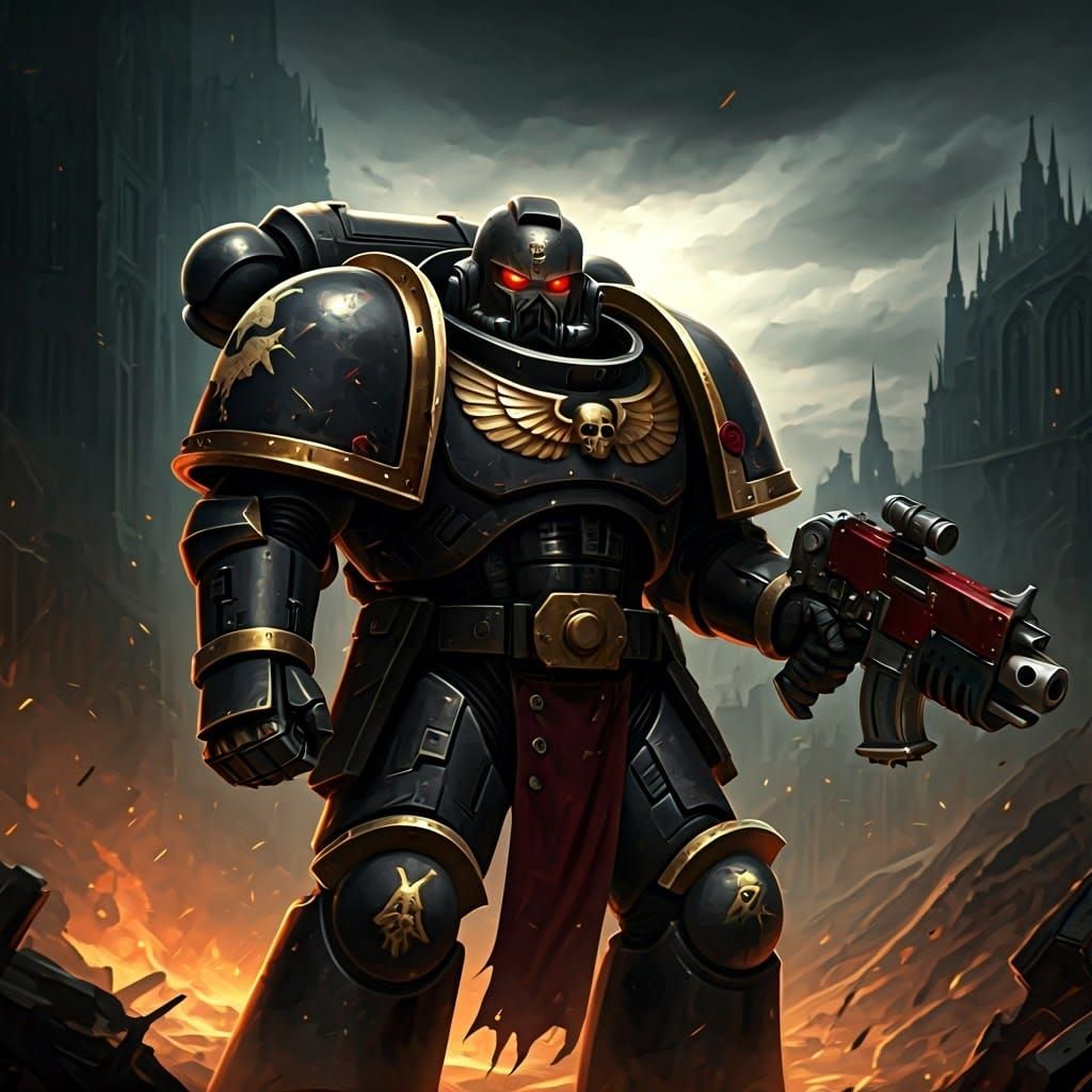 Space Marine on War-Torn World: Fantasy Concept Art