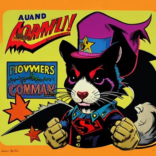 Super Rat: Warhol and Cezanne Inspired Pop Art