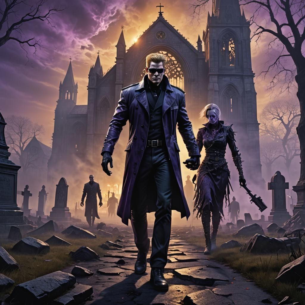 Wesker and Zombie Friendship in Dark Fantasy Art