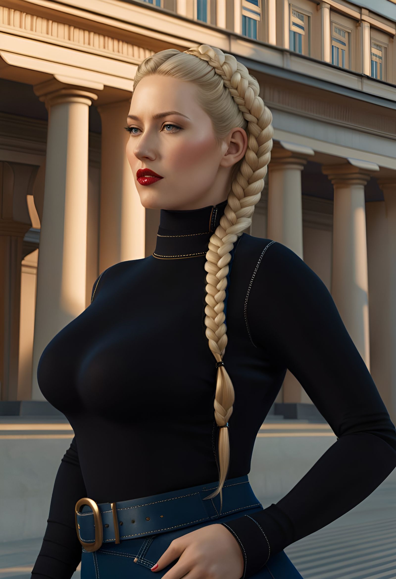 Enticing Woman with Braids in Berlin