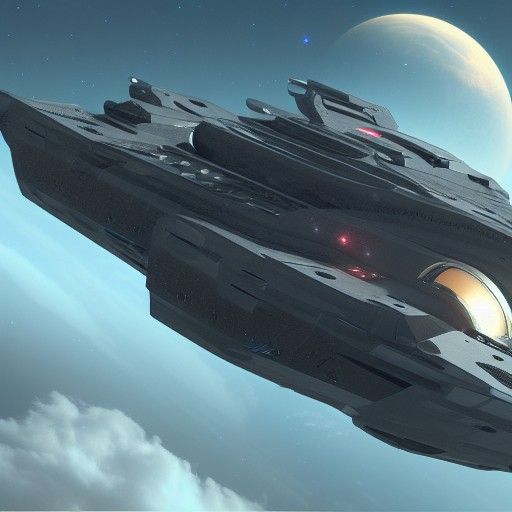 Space Pirate Ramship Concept Art in 8k