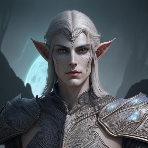 Elegant Altmer Male in Coral Armor Portrait