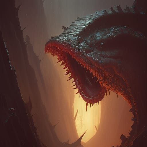 Dark Fantasy Worm Maw Concept Art