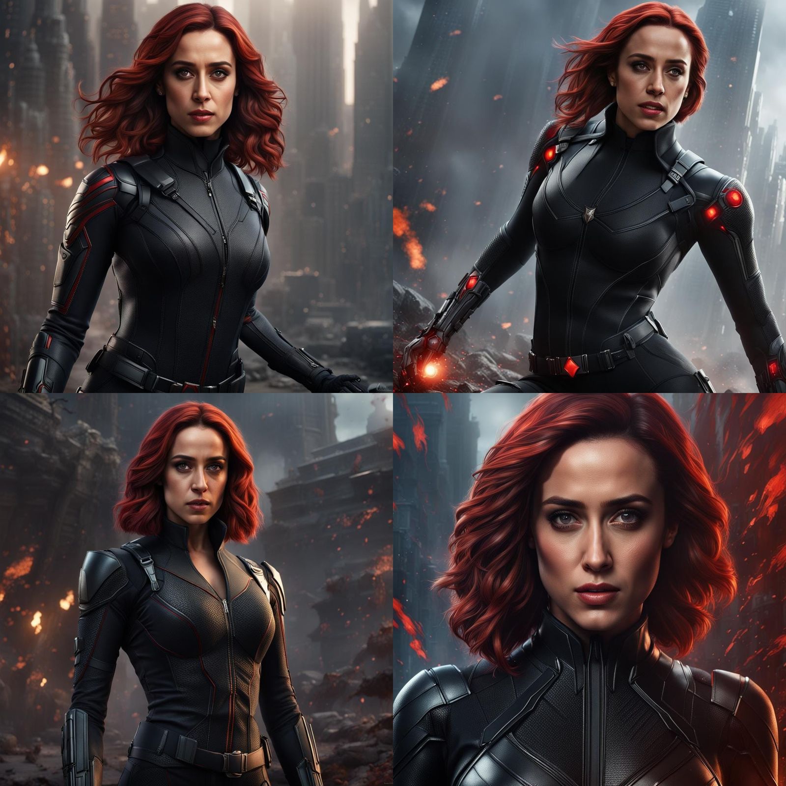 Superheroine in Detailed Matte Painting Style