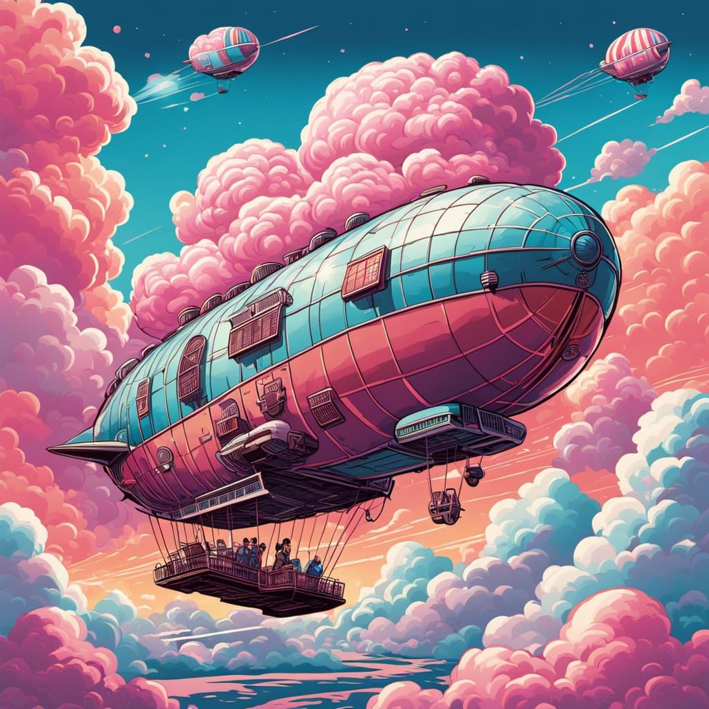 Cotton Candy Airship: Retro-Futuristic Comic Art