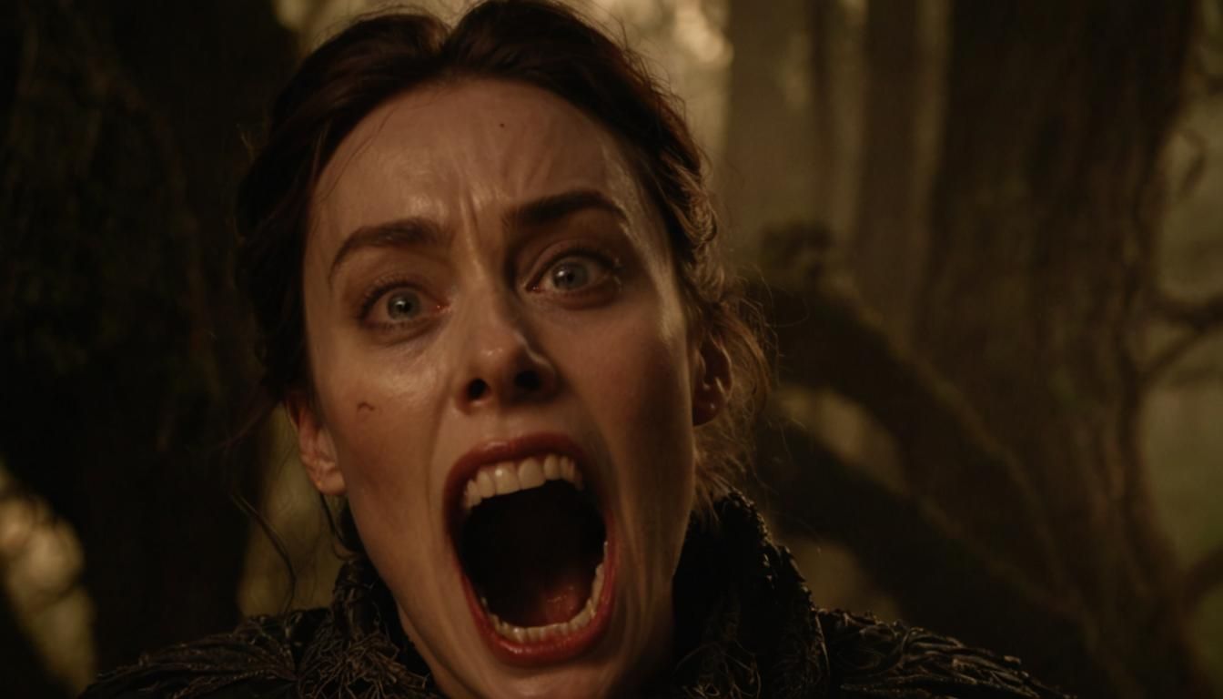 Vampire in Misty Forest: Gothic Horror Film Still