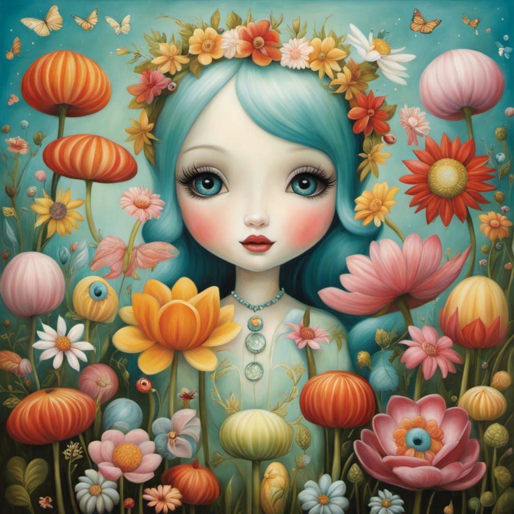 Dreamy Portrait of a Happy Girl