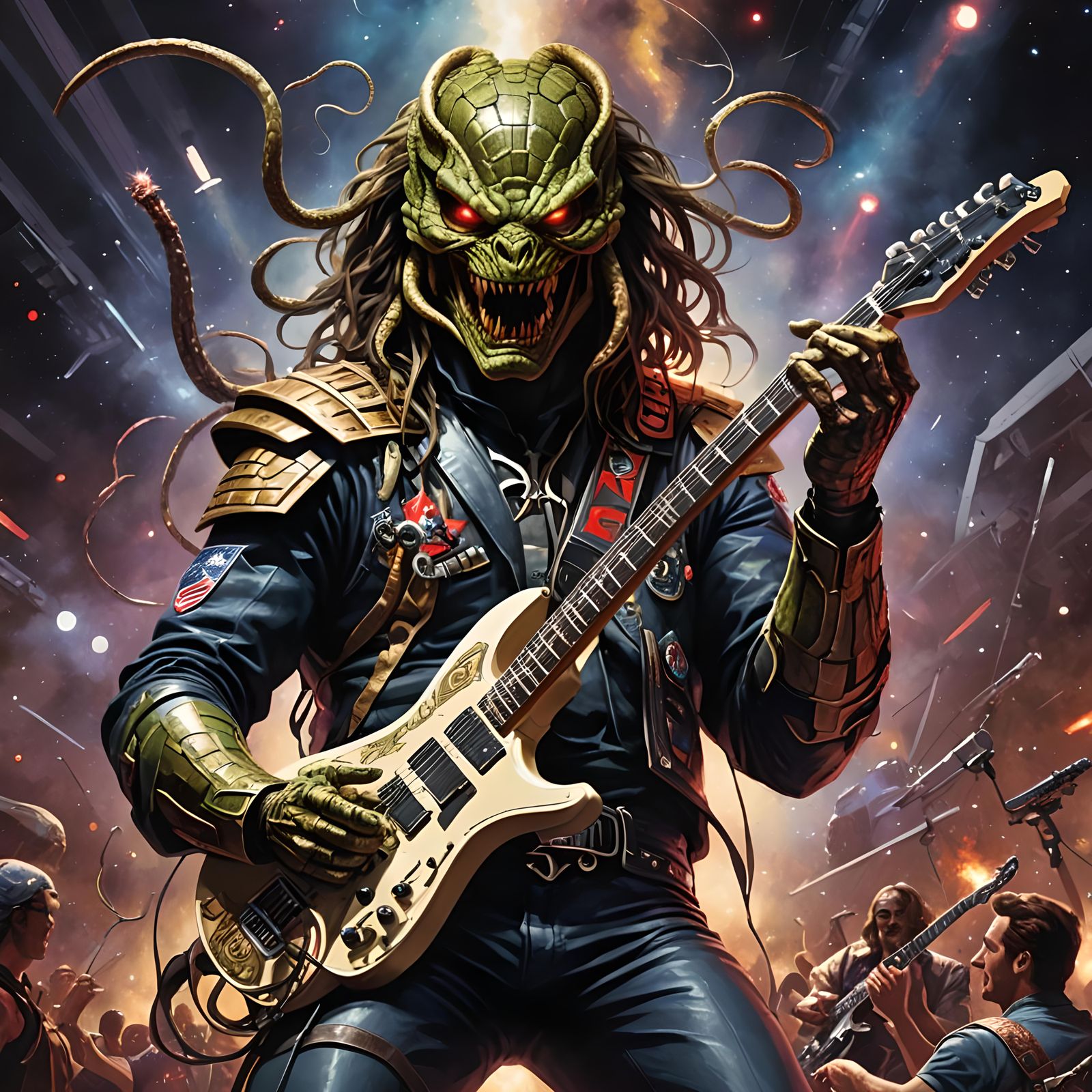 Snake Rockstar in Galactic Concert, Sinister Art
