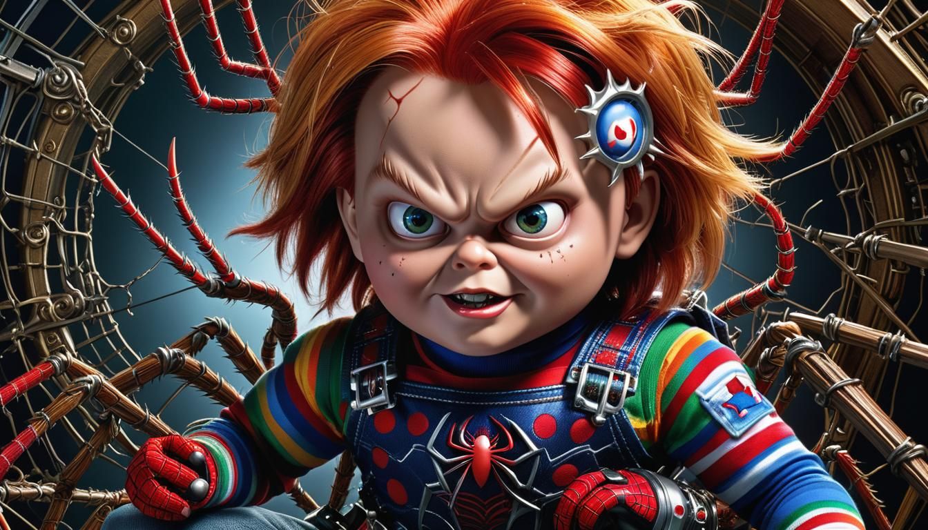 Spider-Chucky Fusion: Hyperdetailed Fantasy Portrait