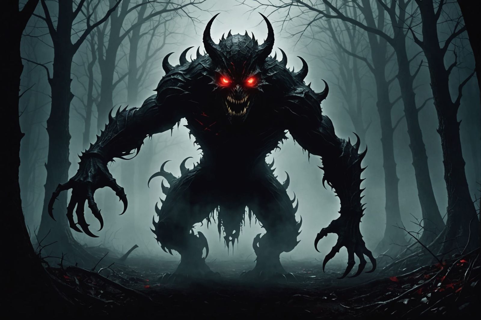 Terrifying Shadow Creature in Gothic Horror Style