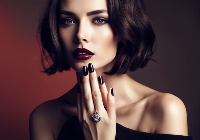 Fashion Beauty Portrait of Brunette Woman