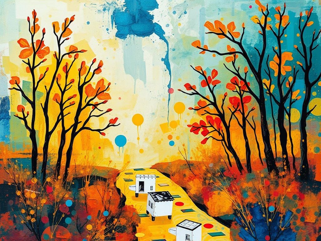 Expressive Impasto Street Art with Vibrant Textures