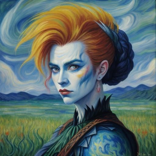 Banshee in Niflheim: Oil Gouache Impression