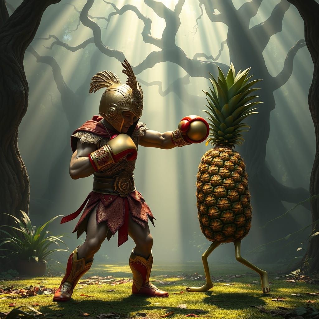 Mystical Boxer Throws Punch at Banana and Pineapple in Encha...