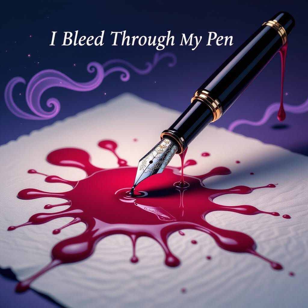 Surrealist Painting: Fountain Pen Bleeding Ink
