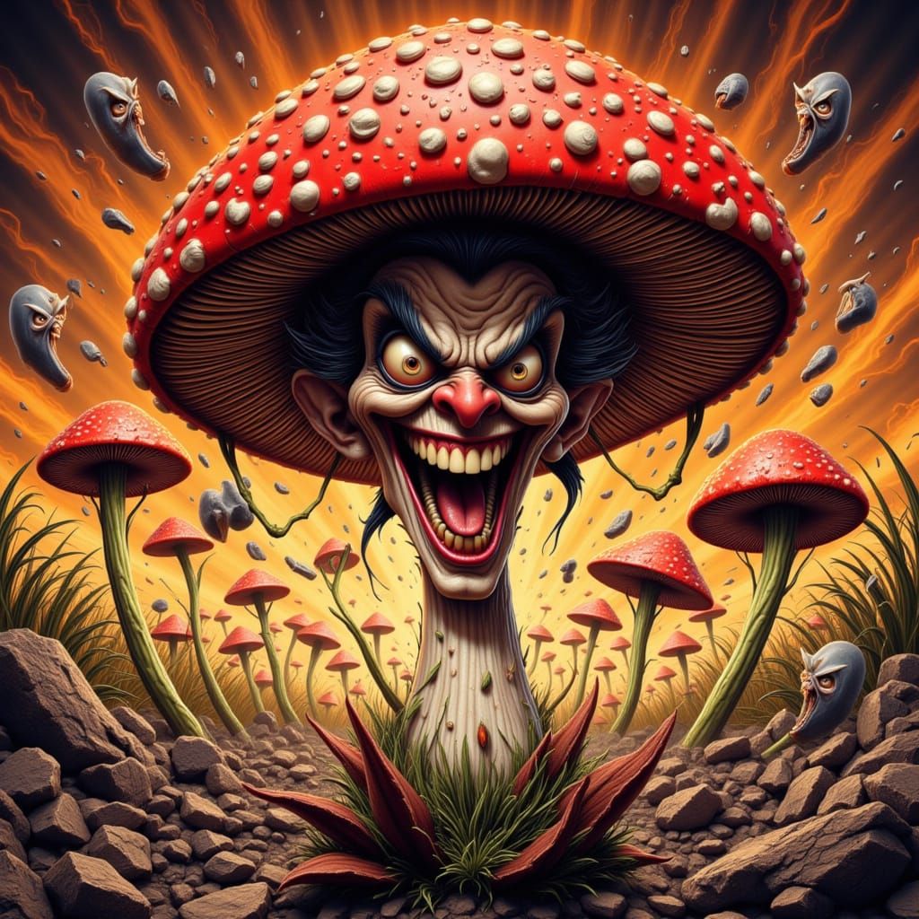 Angry Mushroom in Roaring Twenties Style