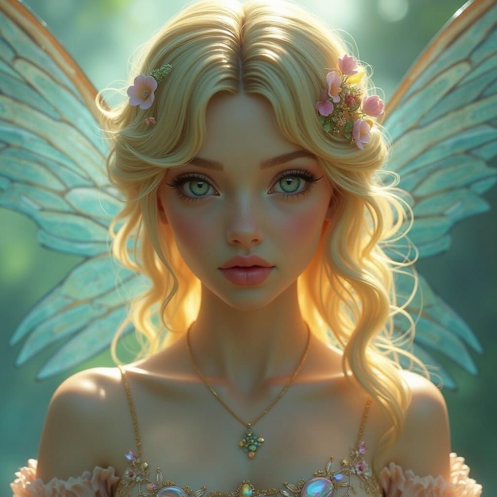 Ethereal Goddess of Love in Dreamy Art Nouveau Style