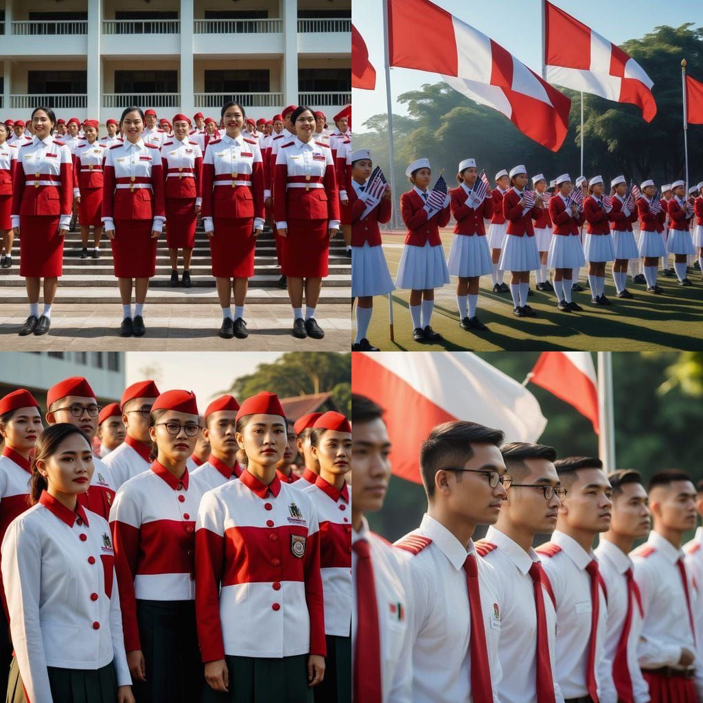 Indonesian Students Celebrate Independence Day with Flag Cer...