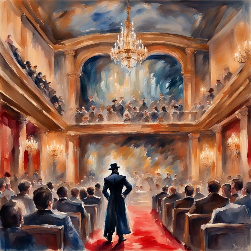 Phantom of the Opera: Impressionist Gouache Watercolor
