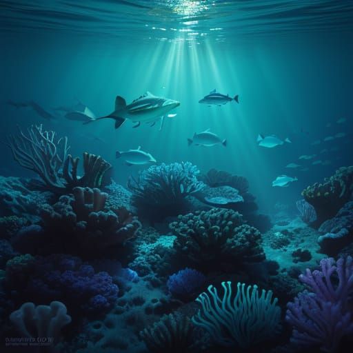 Underwater Dreamscape in Vibrant Aquatic Colors