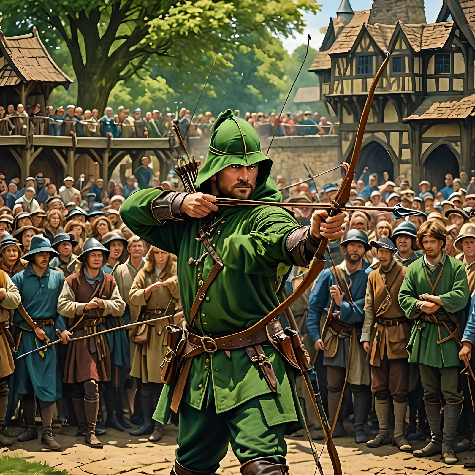 Robin Hood at Sheriff's Archery Contest, Colourful Action Pa...