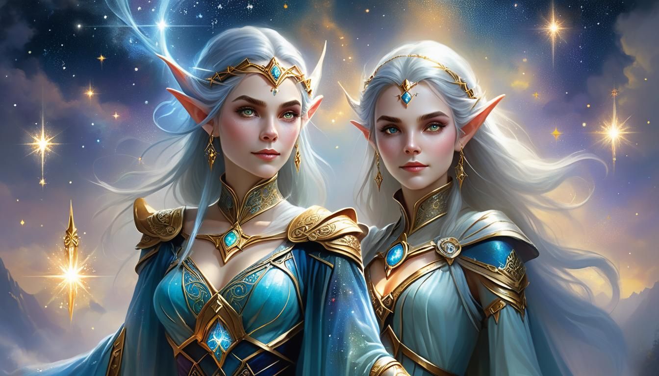 High Elf Wizard Portrait in Ethereal Fantasy Style