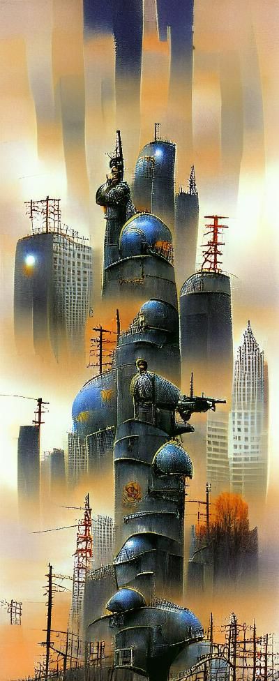 Neo-Tokyo: Dieselpunk Cityscape in Retro-Futuristic Art