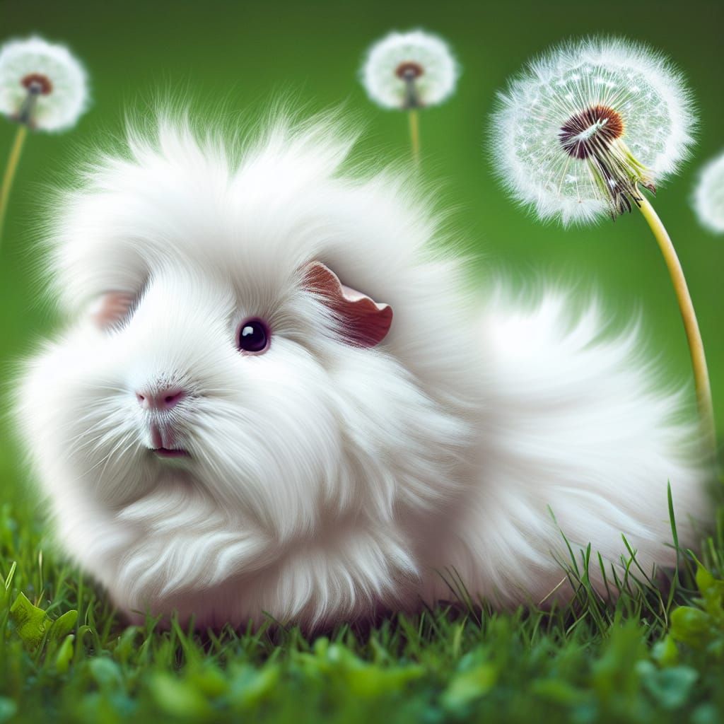 Dandelion Guinea Pig: A Fluffy, Ethereal Beauty