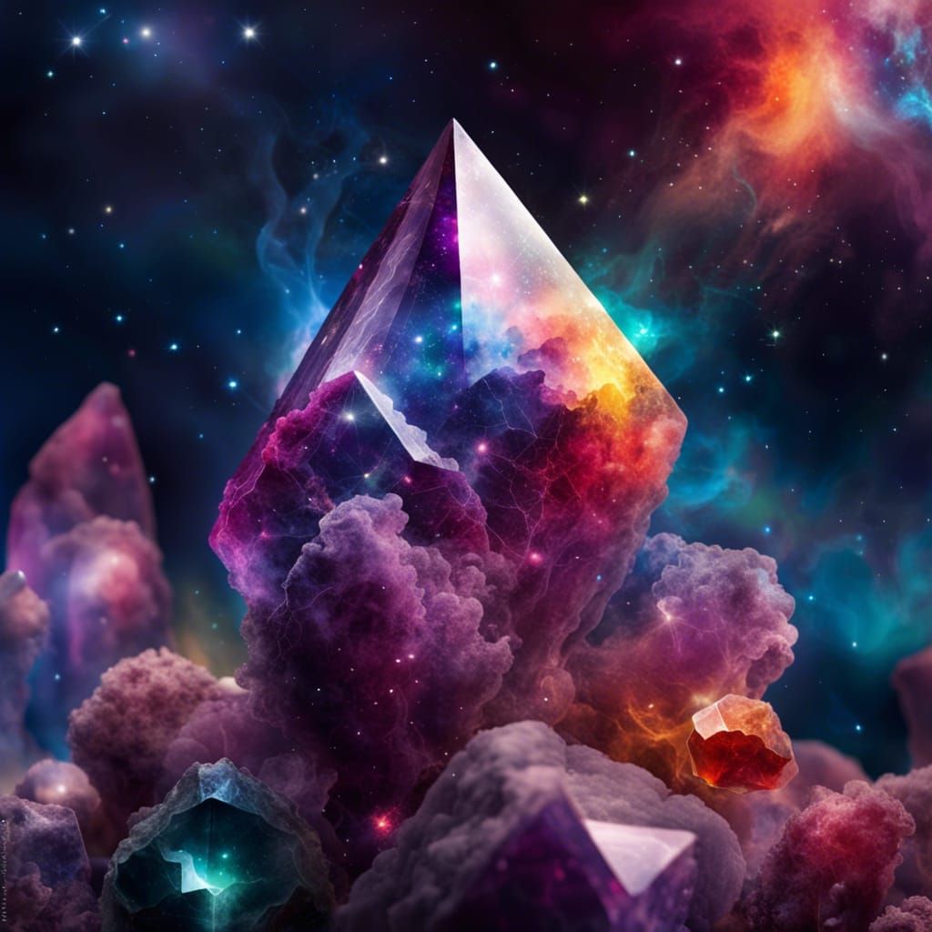 Colorful Crystals with Universe Inner and Nebula