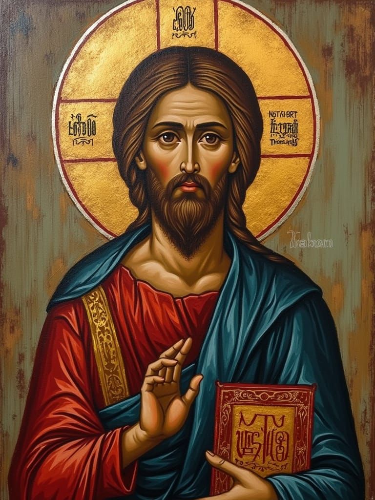 Ancient Orthodox Icon in Wood