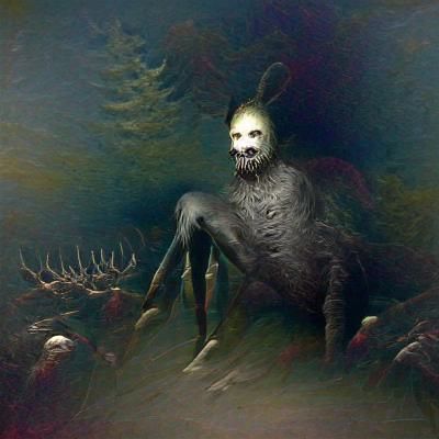Terrifying Wendigo Nightmare Fuel in Horror Style