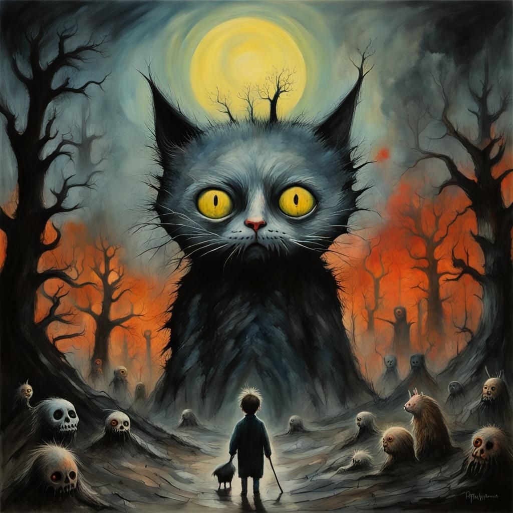 Sinister Museum Horror in Gouache and Watercolor