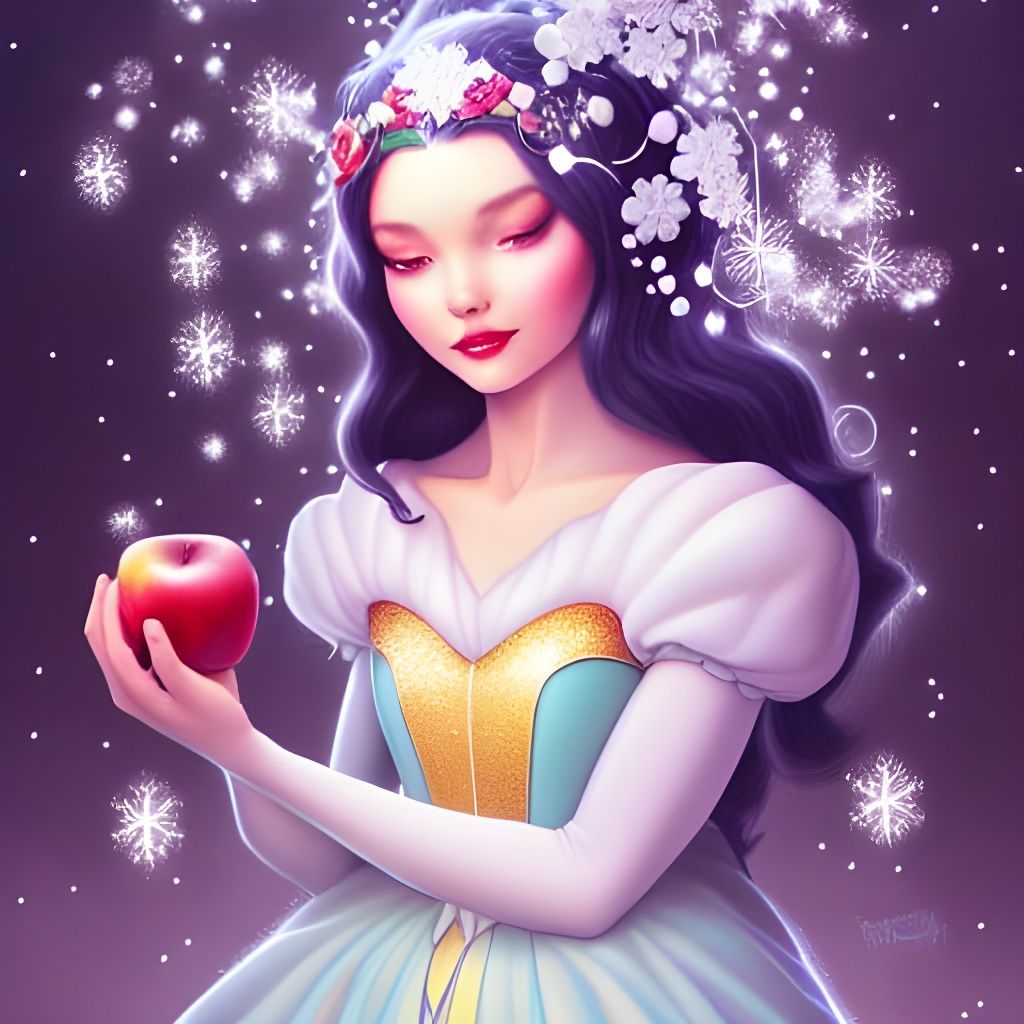 Snow White with Apple Plant Powers: Digital Illustration
