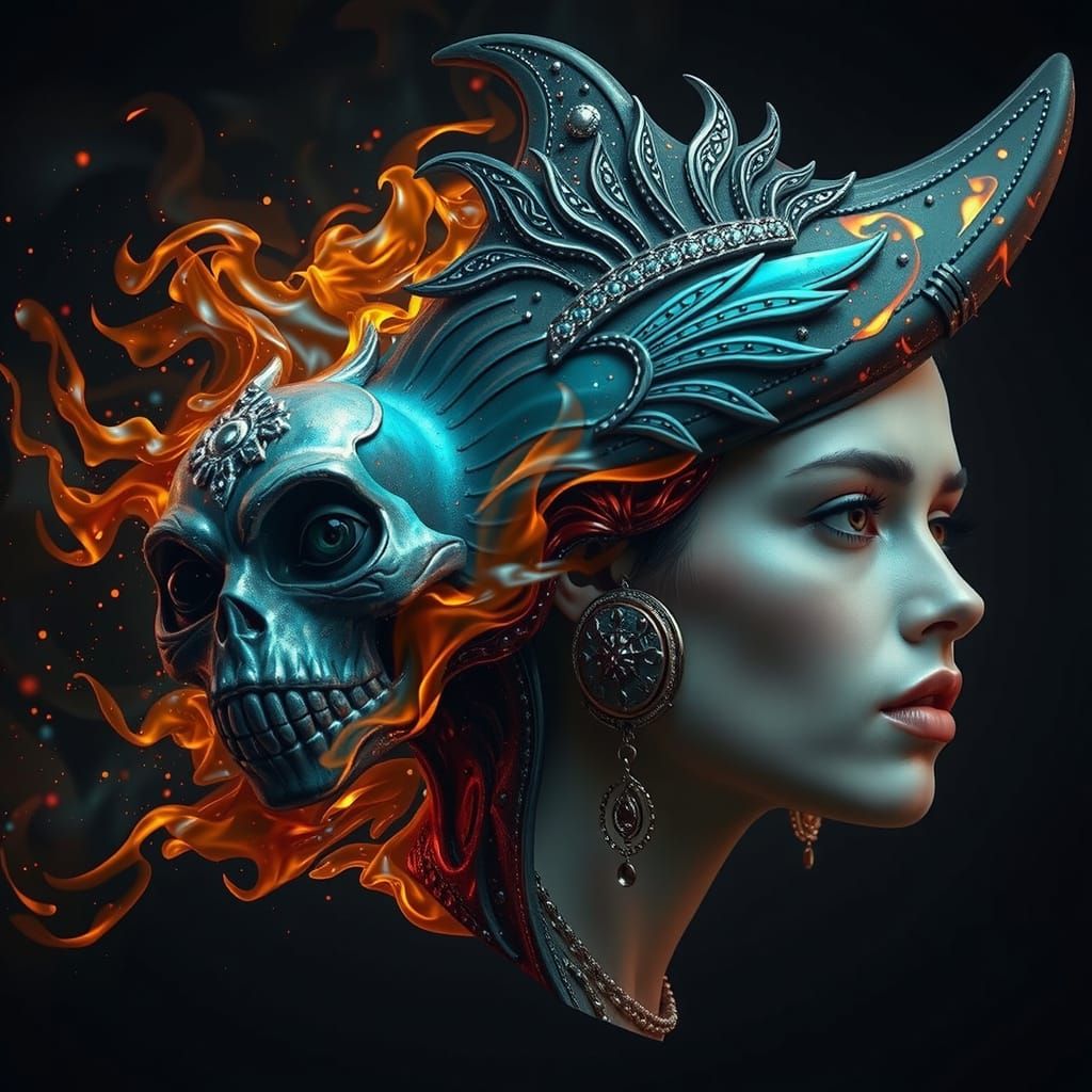 Psychedelic Flame in Surreal Photorealistic Style