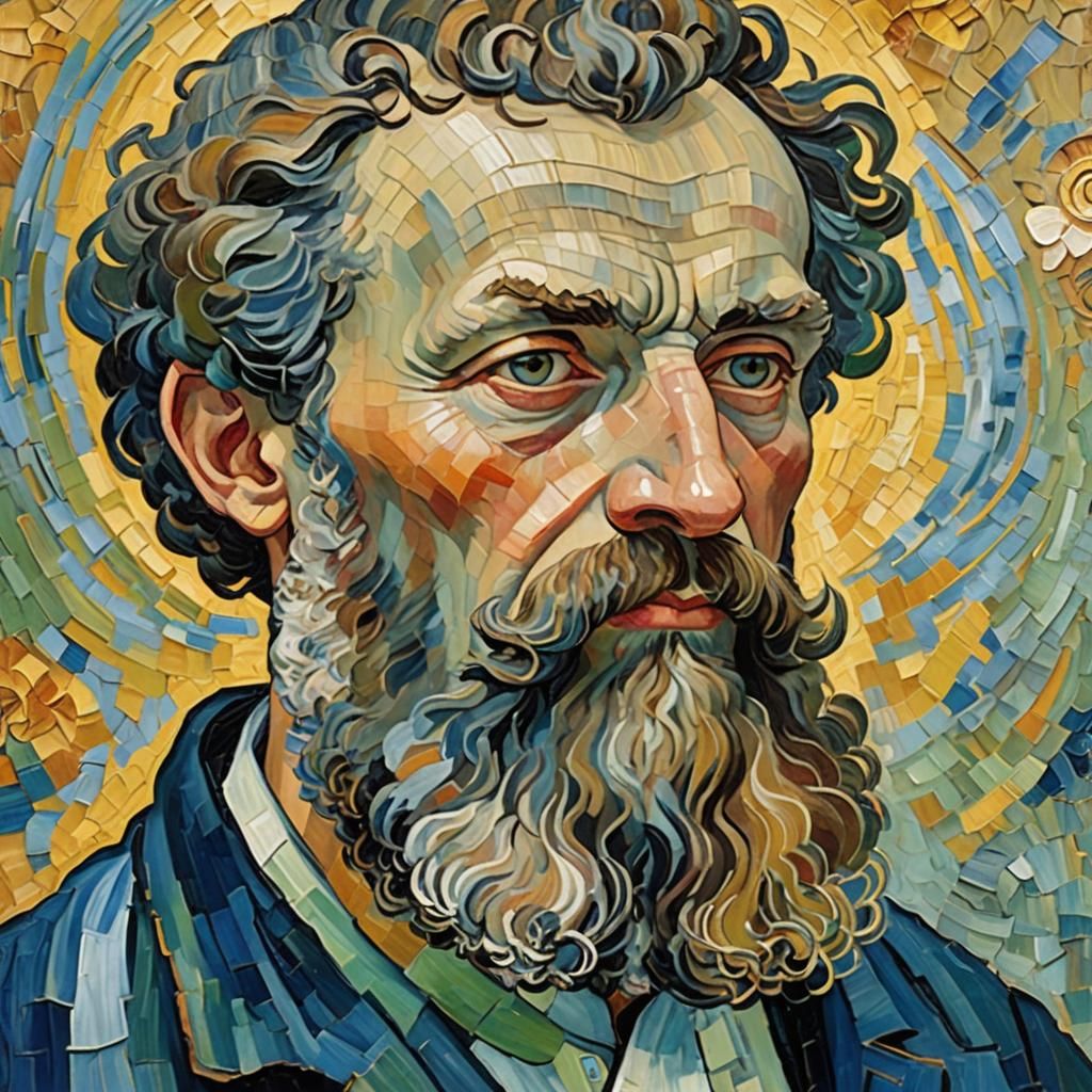 Apostle Peter Portrait in Expressionist Style