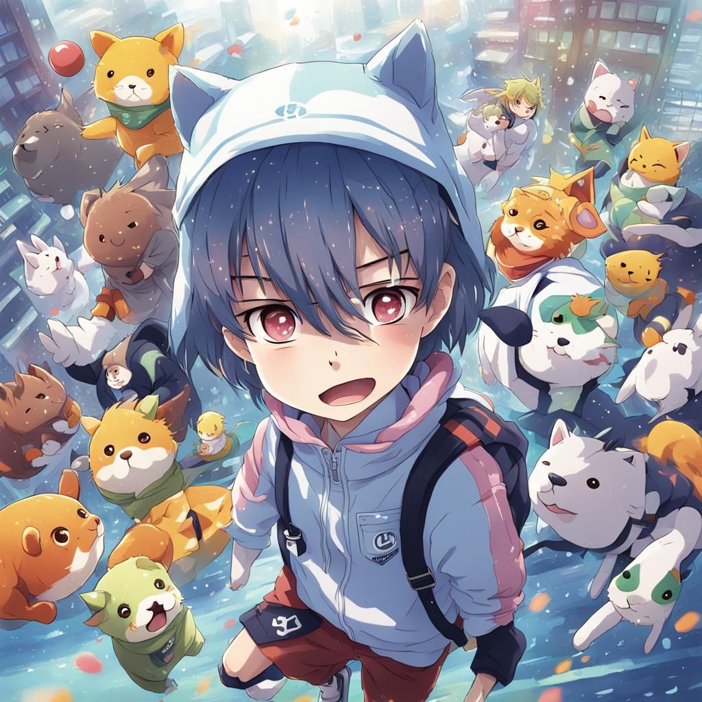 Anime-Style Sweaty Animal Illustration