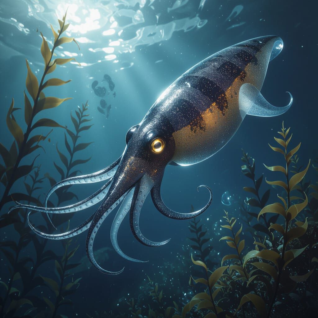 Moonveil Squid in Dark Fantasy Concept Art