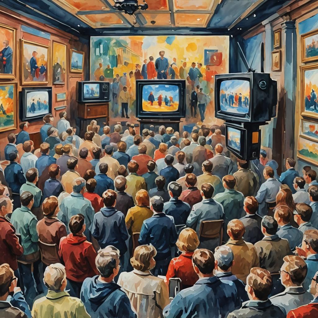 TV set watching people