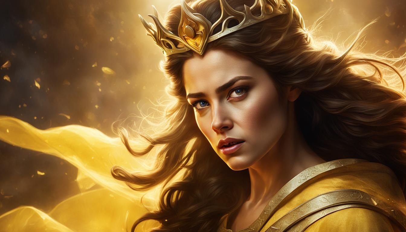 Fierce Princess Belle Portrait with Dramatic Lighting