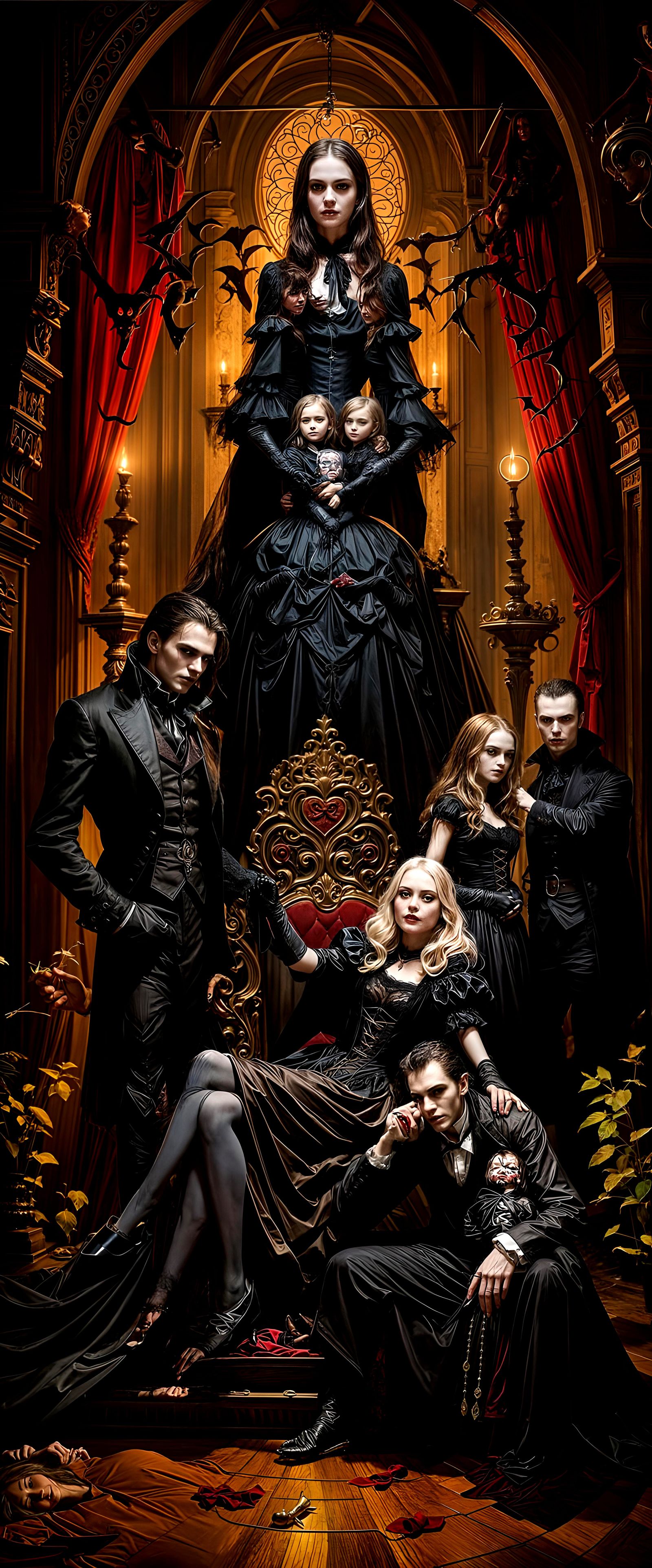 Gothic Vampire Family Portrait