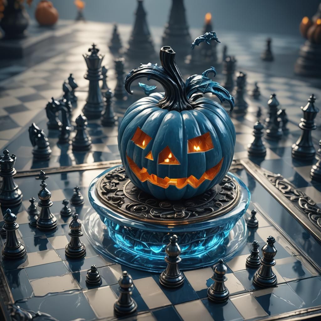 Evil blue pumpkin