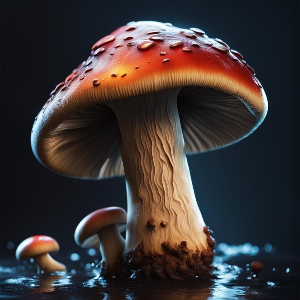 Hyperrealistic Mushroom in the Dark Splash Art