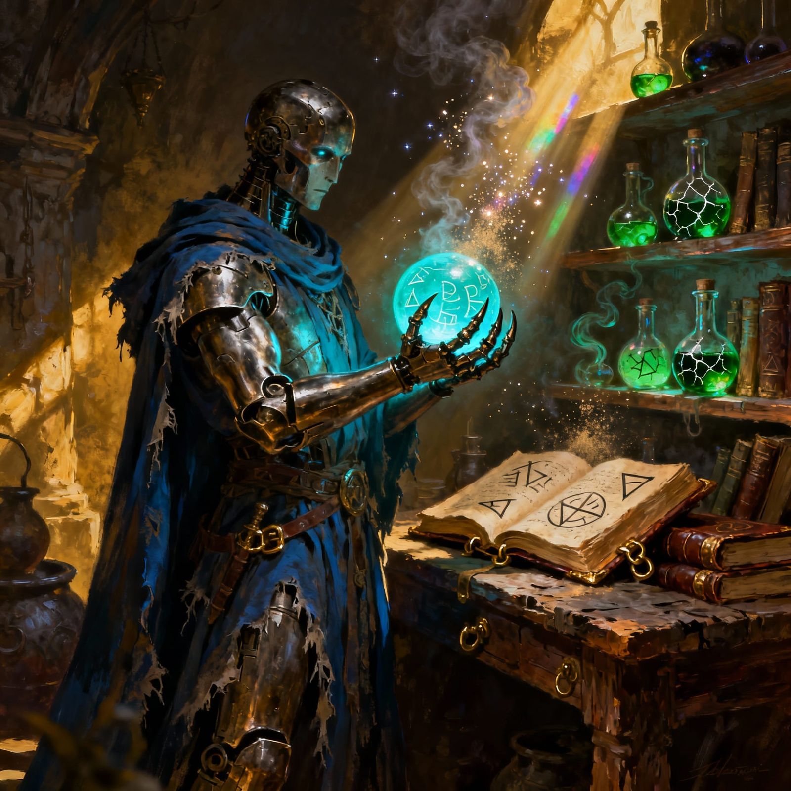 Warforged Apprentice Wizard with Arcane Orb