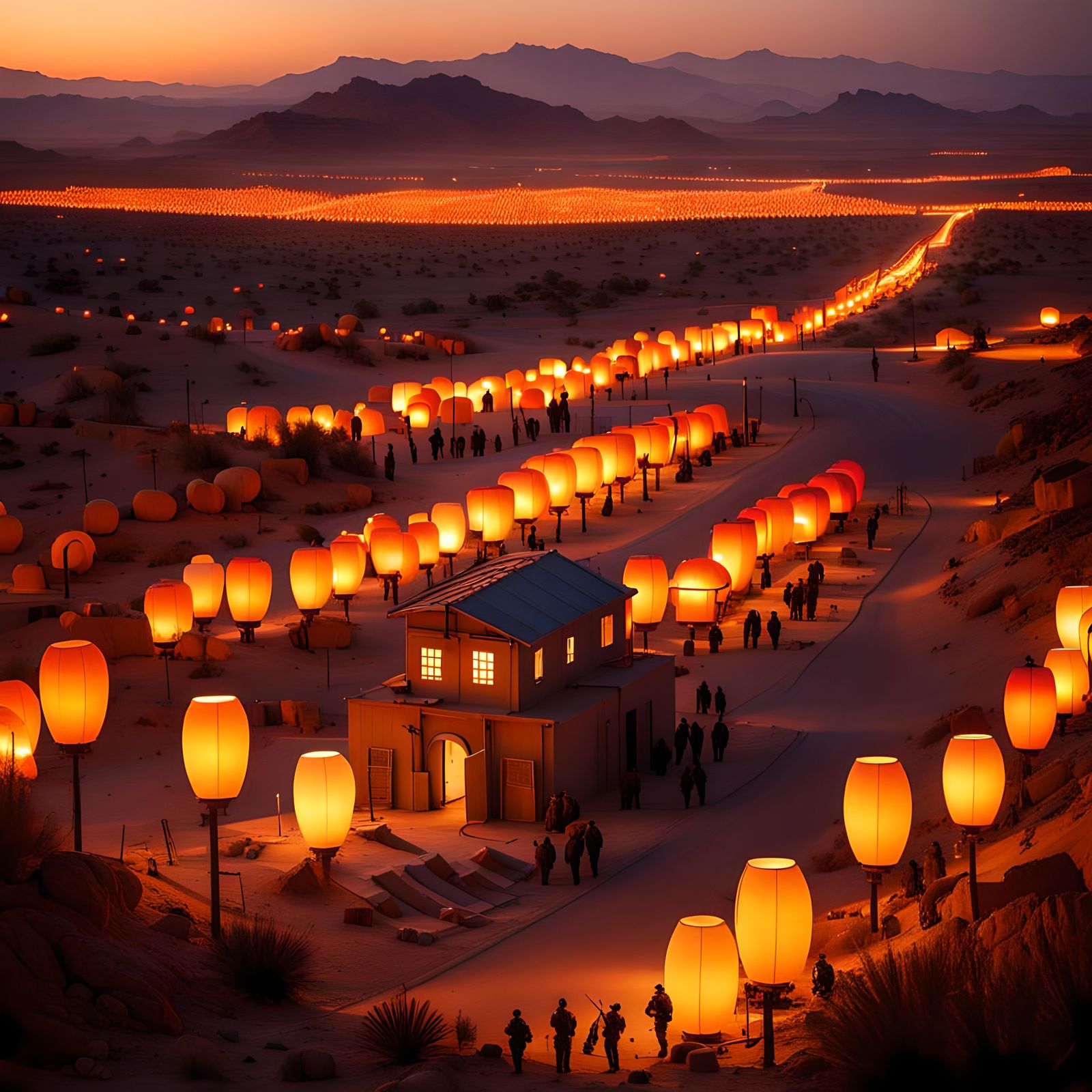 Israeli Military Base at Night in High-Quality Realism
